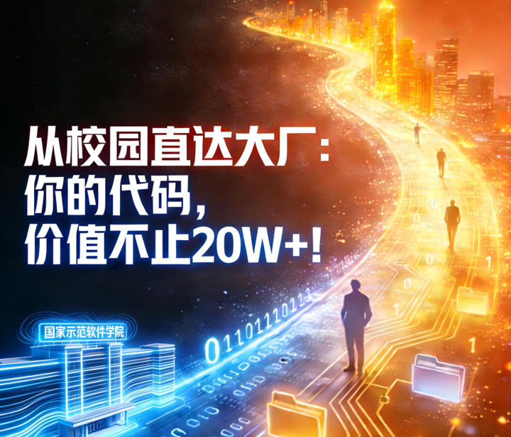 从校园直达大厂：国家示范软件学院硬核赋能，你的代码，价值不止20W+！